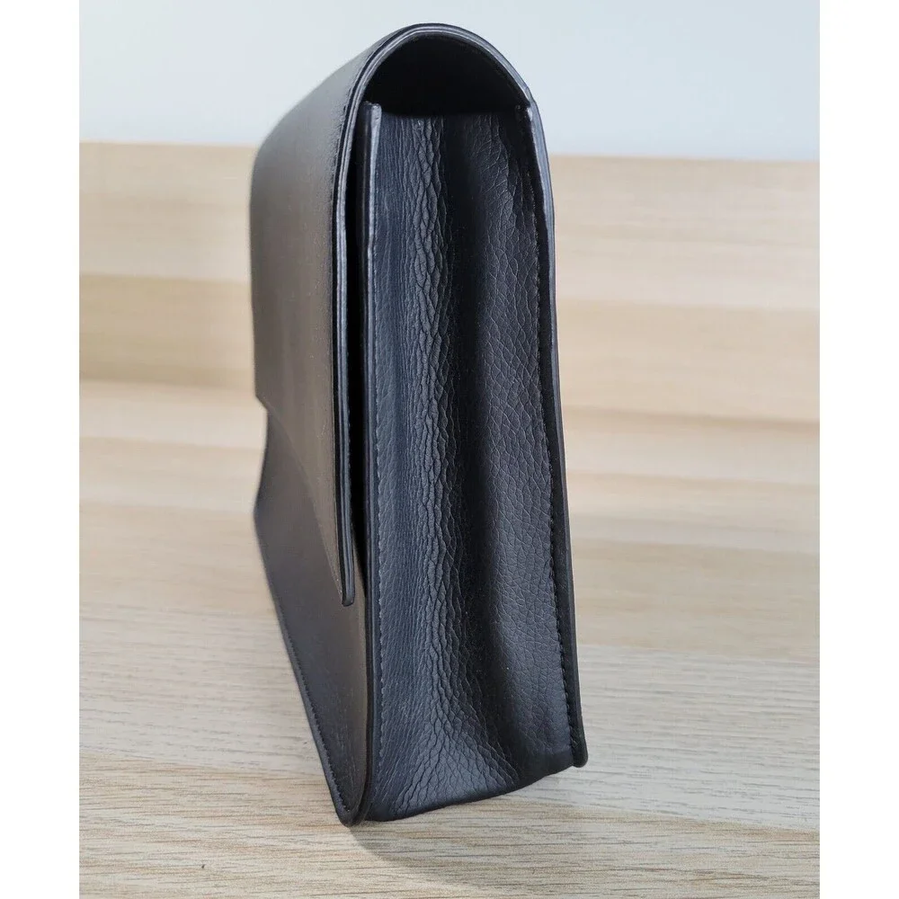 Von Holzhausen Black Magnetic Clutch Wallet Pouch Vegan Leather Hand Held Purse
